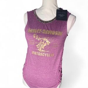 Harley-Davidson Women's Tank Top with Beaded Neckline